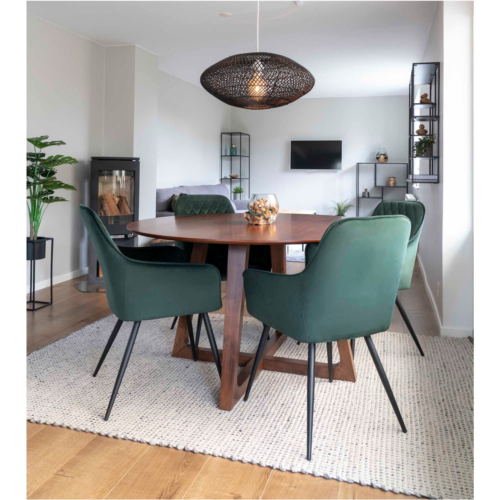 Hellerup – Runder Esstisch, MDF & Walnussfurnier, Ø137 × 76 cm